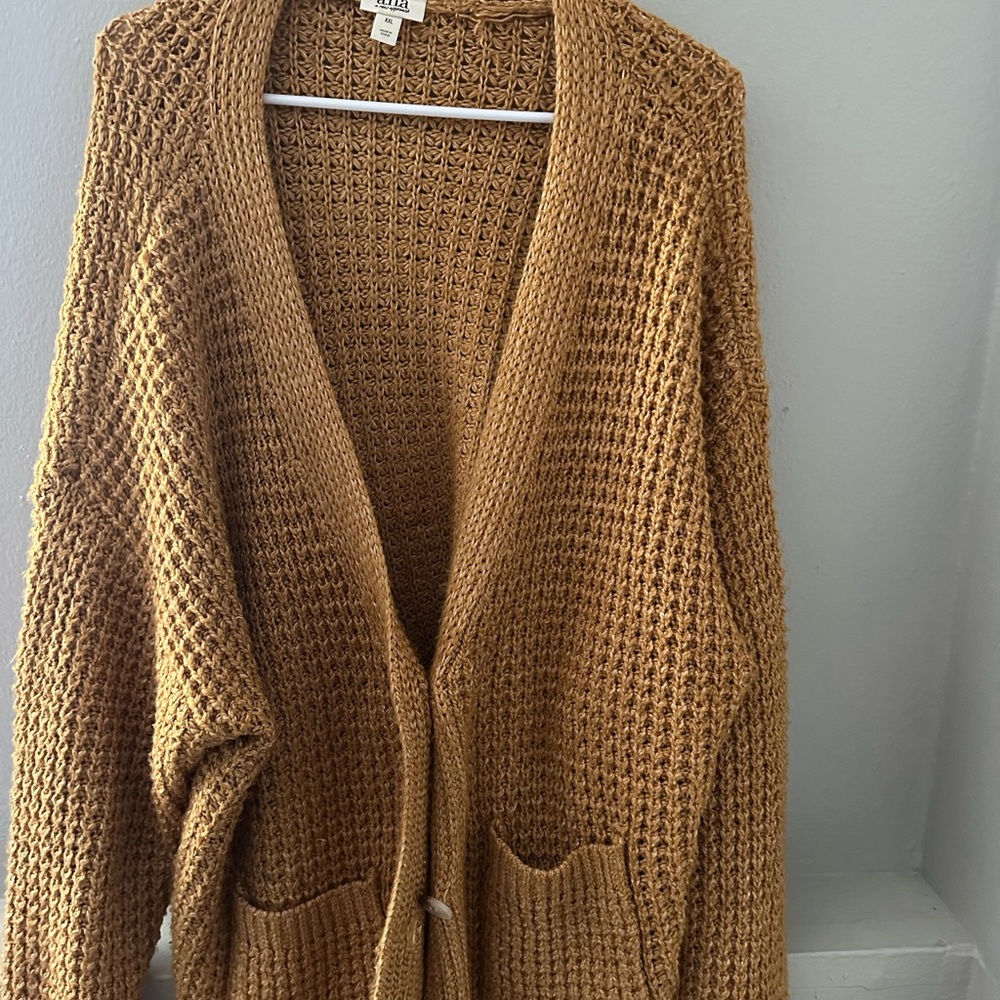 a.n.a Warm Brown Knit Cardigan